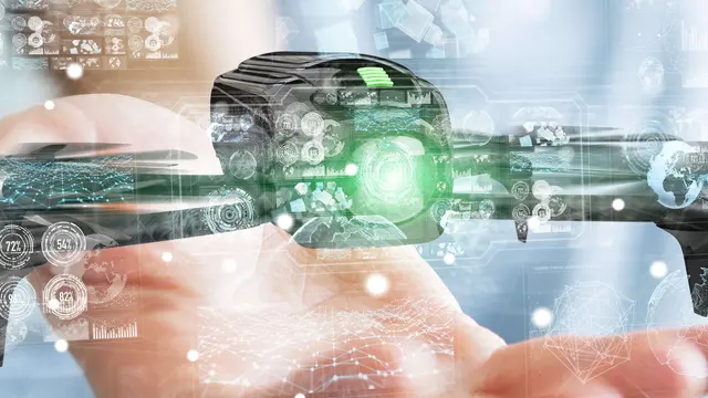 [Translate to German:] A drone held in a human hand