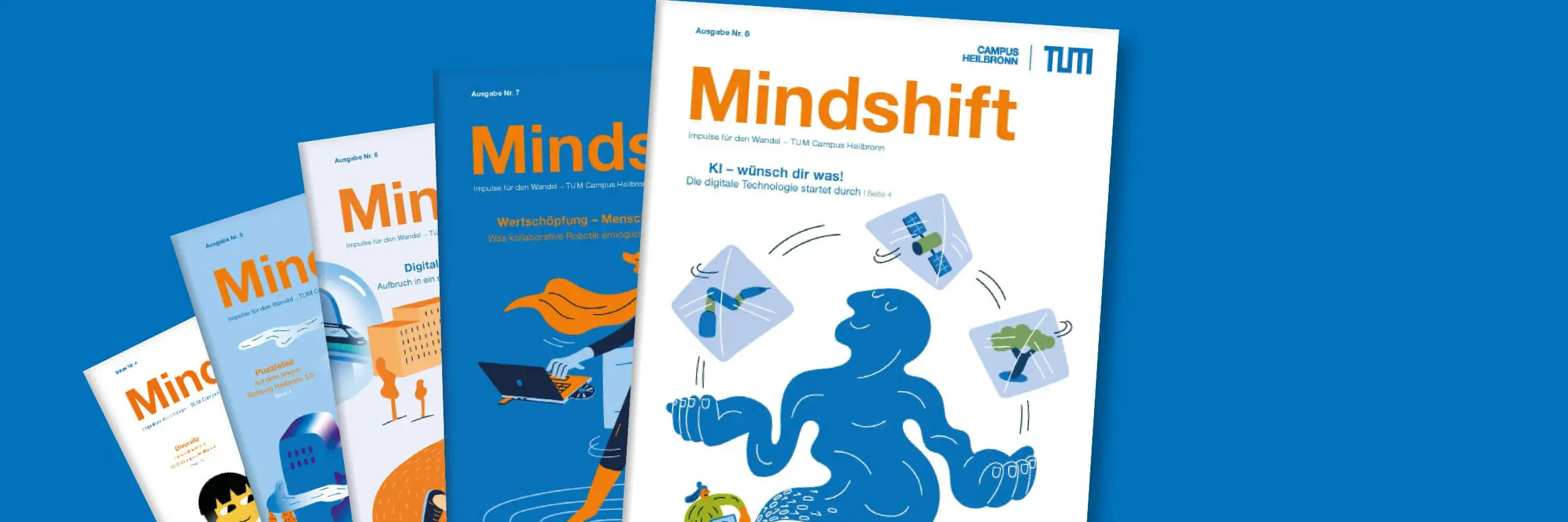 Bilder von Mindshift-Magazintitelseiten