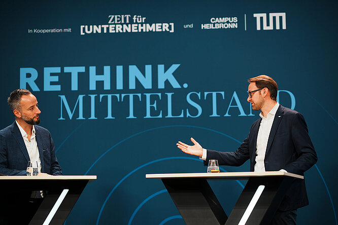 Zacharias Zacharakis & Thomas Saueressig on stage at Rethink.Mittelstand