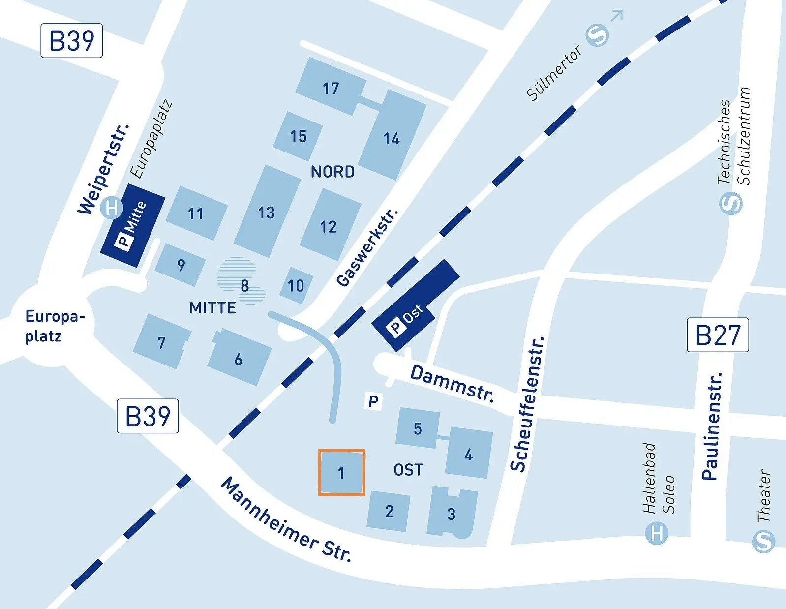 TUM campus map