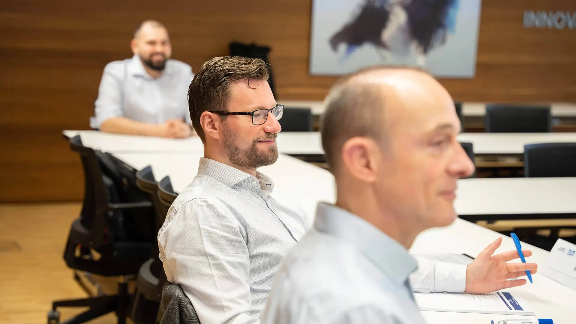 Männer bei einem Seminar am TUM Campus Heilbronn
