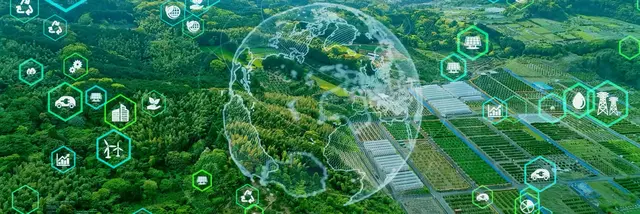 [Translate to German:] A vision of sustainability showcasing advanced technology for a greener future.